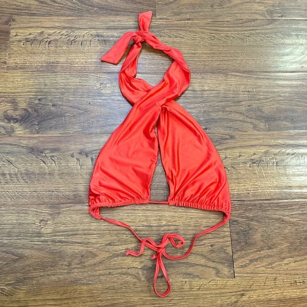 Frankie’s Bikinis Bash Satin Wrap Bikini Top